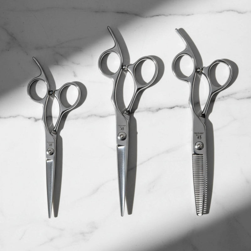 JUN-OFF-M-4545 — Juntetsu VG10 Offset Master Scissor Set
