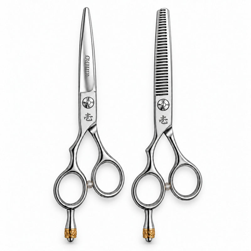 Ichiro Crown Left-Handed Cutting & Thinning Scissor Set, Japan Scissors UK (SKU: ICH-CRN-LS55)