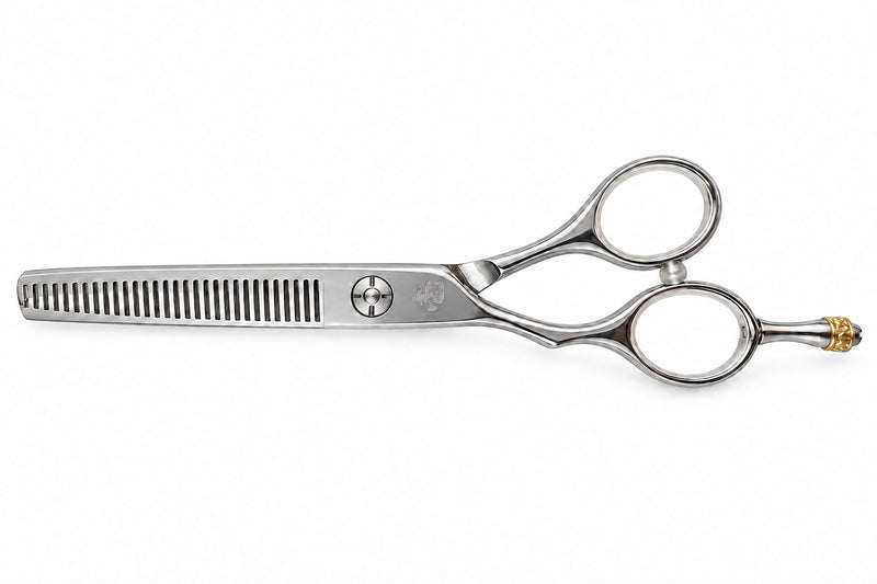 Ichiro Crown Left-Handed Thinning & Texturising Scissors, 6.0 inch with V-shaped teeth, Japan Scissors UK (SKU: ICH-CRN-LT60)