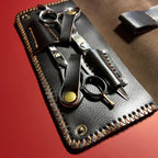 Juntetsu Artisan Soft-Leather Case for 2 Scissors