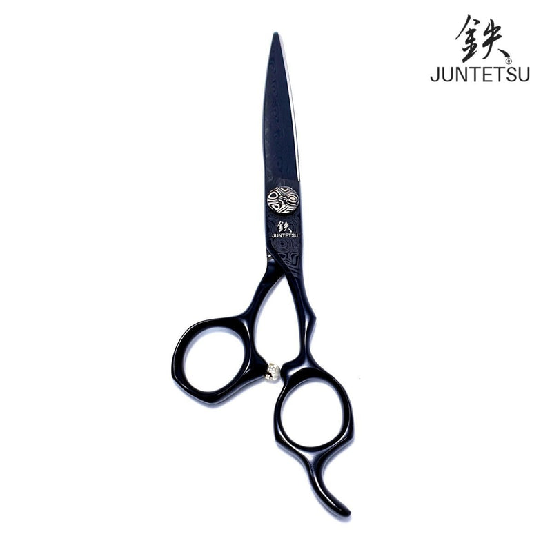 Juntetsu Matte Black Damascus Cutting Scissor - Scissor Hub Australia #dark