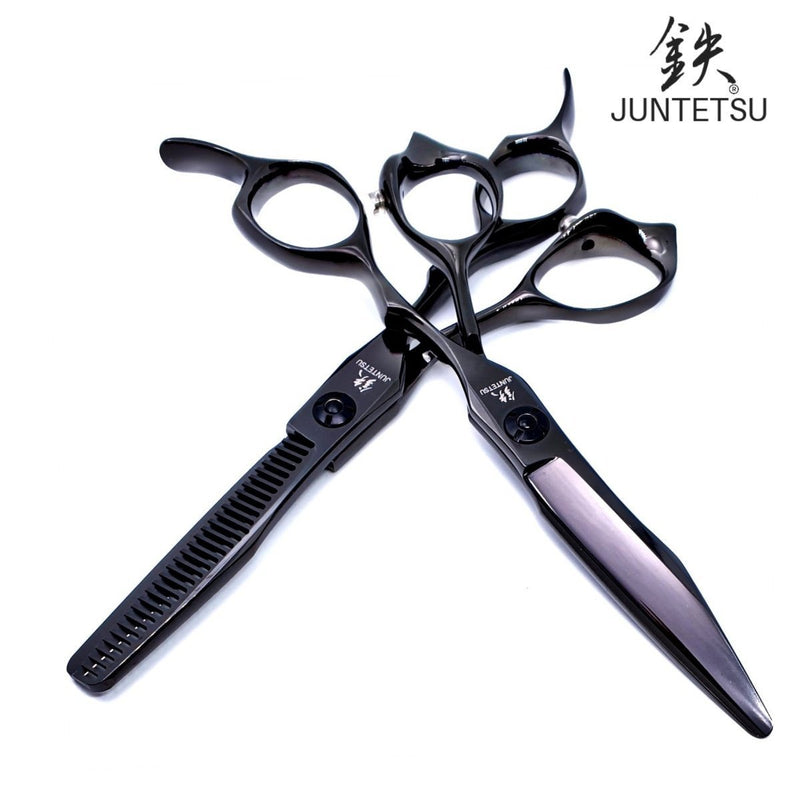 Juntetsu Night Black Hairdressing Scissor Set - Scissor Hub Australia #dark