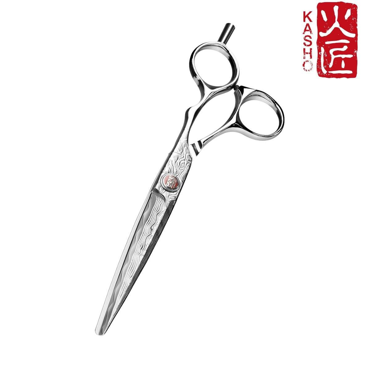 Kasho Damascus Offset Hair Cutting Scissors - Scissor Hub Australia