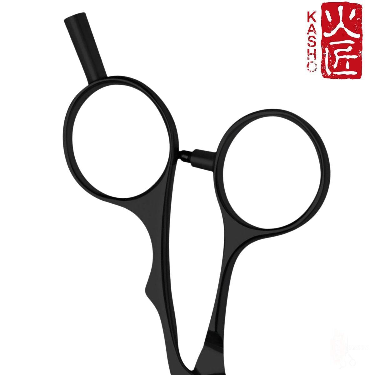Kasho Silver Offset: BLACK Hair Cutting Scissors - Scissor Hub Australia