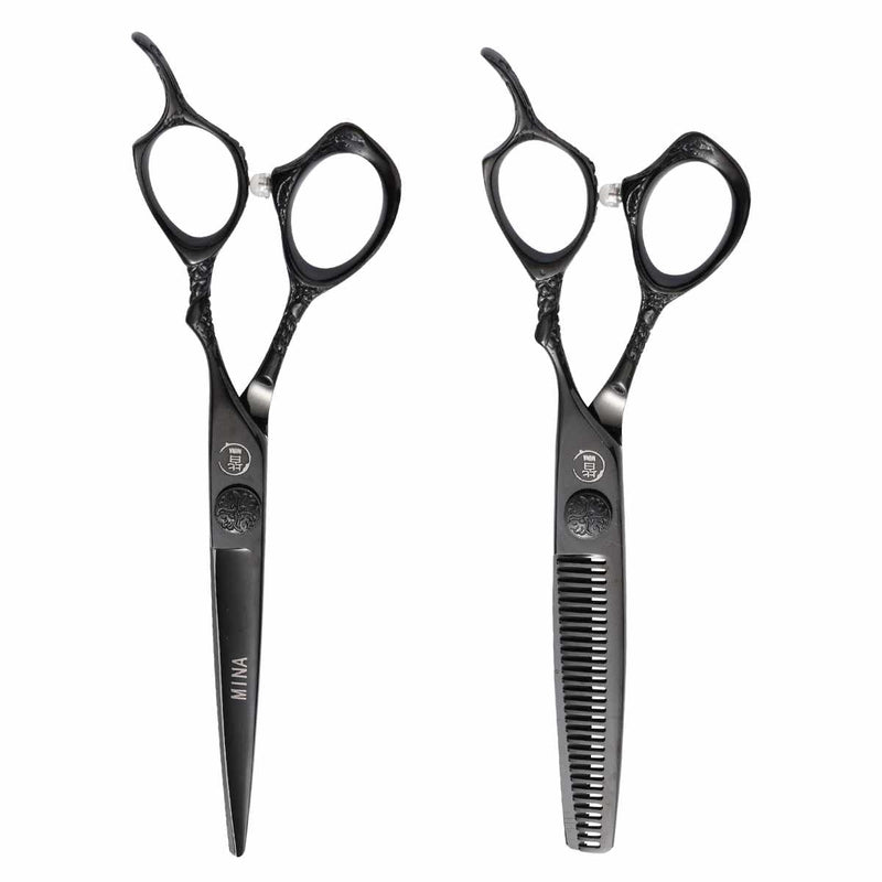 Mina Ash Black Cutting & Thinning Set - Scissor Hub Australia #dark