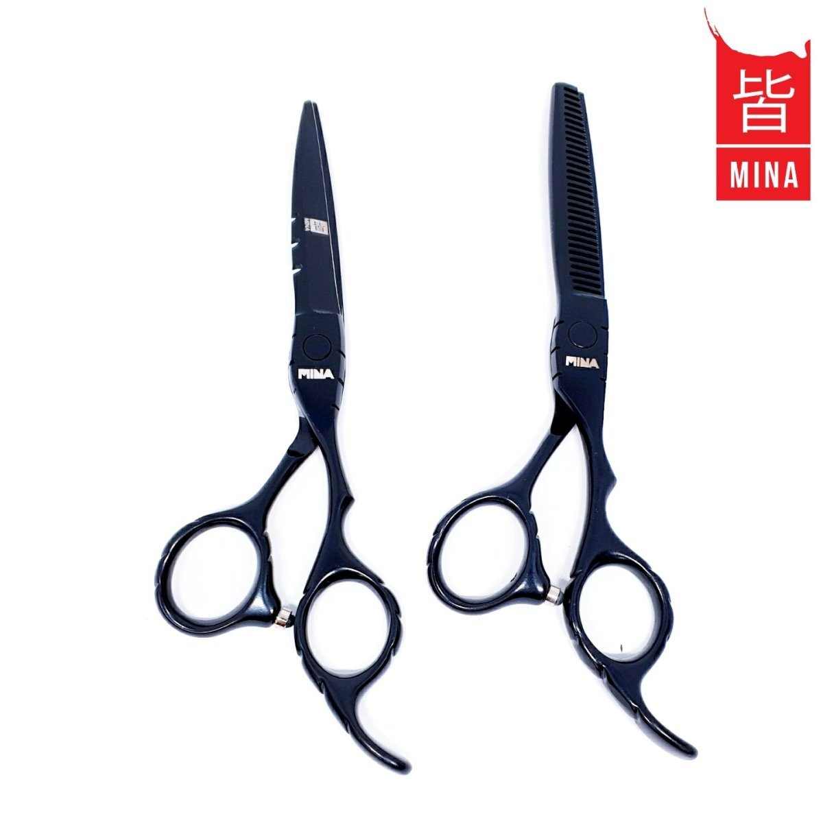 Mina Matte Black Cutting & Thinning Scissor Set catalogue photograph